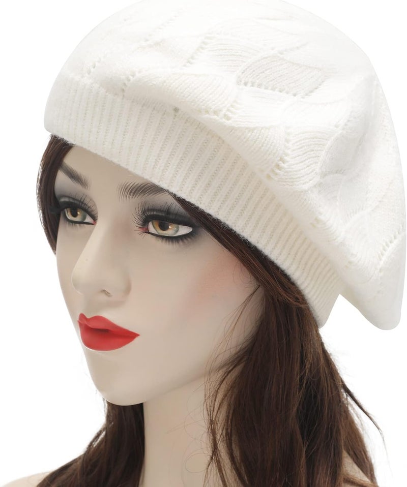 ZLYC French Beret hat, Reversible Solid Color Knit Warm Beret Cap for Womens Girls - Image 2